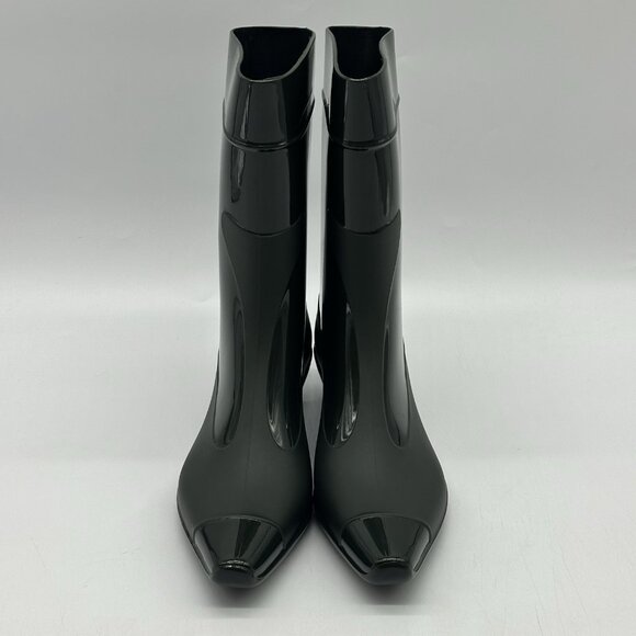 Jeffrey Campbell Drench Cap Toe Green Rubber Heel Rain Boots Women's Size 10 New - Picture 4 of 11